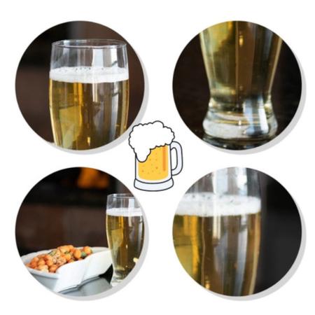 Imagem de Copos De Chopp Transparente 350ml Tulipa Bar Cerveja Vidro Boteco