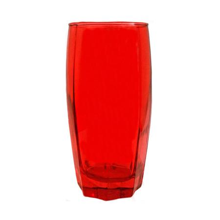 Imagem de Copos de Vidro 370ml Vermelho Florida Agua Suco Vinho 24 Un