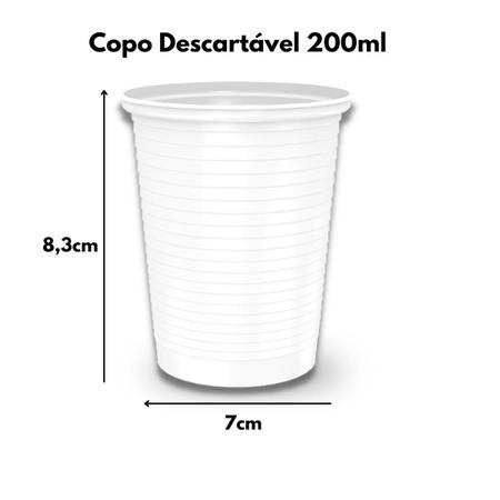 Imagem de Copos Descartáveis Plástico 200ml Reforçado 100 Unidades