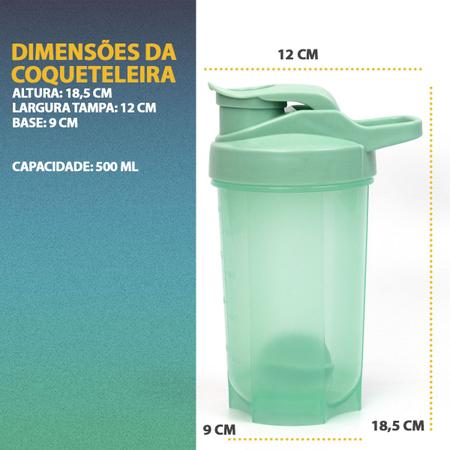Imagem de Coqueteleira Copo Academia 500ml Shakeira Garrafa Shaker Com Mola Para Suplemento