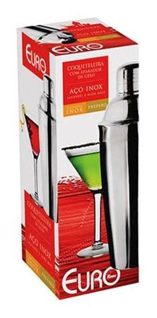 Imagem de Coqueteleira Drinks Com Aparador De Gelo 750 ML Aço Inox Euro Home