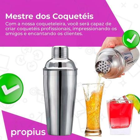 Imagem de Coqueteleira Inox 750 Ml Drinks E Caipirinhas Coquetel Copos