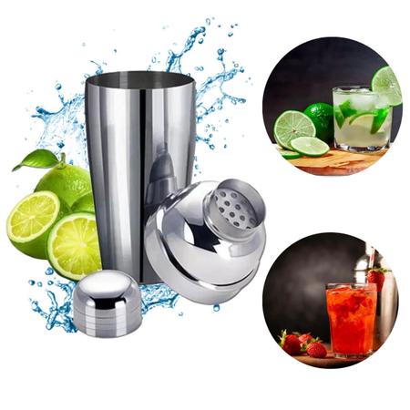 Imagem de Coqueteleira Inox Coador Dosador Drinks 720 Ml