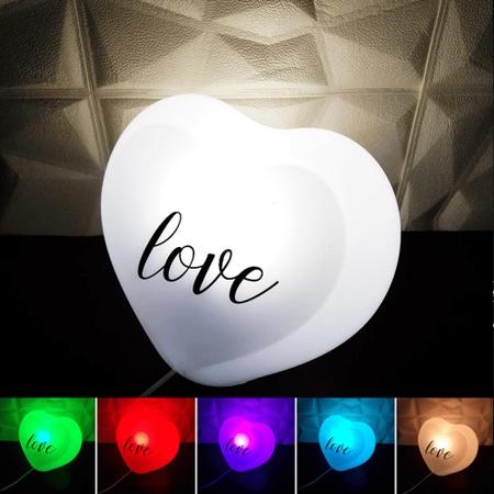 Imagem de Coração LOVE Luminária Controle Remoto LED RGBW Para Decorar e Iluminação 10010493