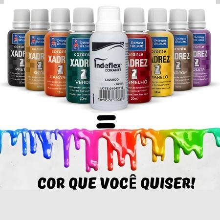 Corante Preto 50ml Emb. c/ 12 Un. Xadrez - Tintas e Acessórios