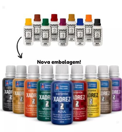 Kit 6 Un. Tinta Bisnaga Corante Xadrez 50ml Preto - Sherwin Williams