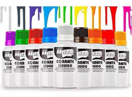 Imagem de Corante Liquido Tinta Xadrez Amarelo Azul Branco Laranja Marrom Violeta Preto Verde Bisnaga 50ml 