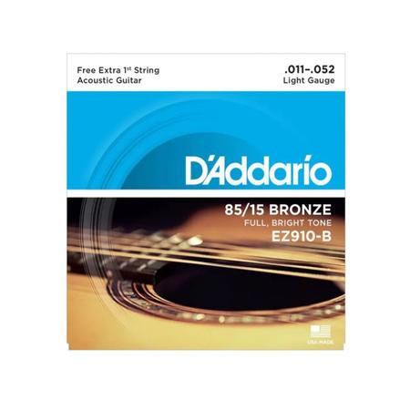 Imagem de Corda De Violão Aço D'Addario Bronze 85/15 Leve (011.052)