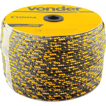 Imagem de Corda Multifilamento Trançada 10 mm x 190 M Preta e Amarela Vonder