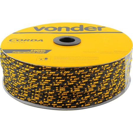 Imagem de Corda Multifilamento Trançada 4 mm x 360 M Preta e Amarela Vonder
