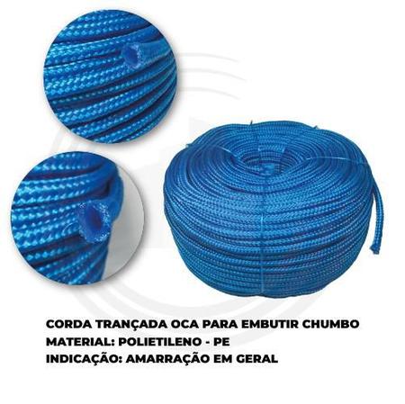 Imagem de Corda Nylon Azul Multifilamento 10mm Rolo aprox 10kg