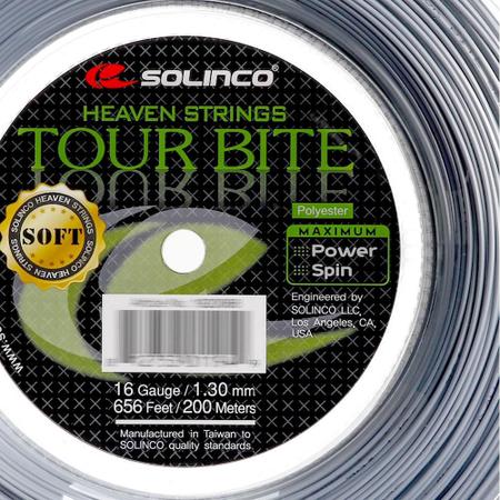 Imagem de Corda Solinco Tour Bite Soft 16 1.30mm Prata - Rolo com 200 Metros