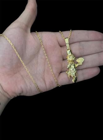 Cordão Cadeado 1Mm + Pingente Tio Patinhas - Banhado A Ouro - Tojoia18K Imagem de Cordão Cadeado 1Mm + Pingente Tio Patinhas - Banhado A Ouro
