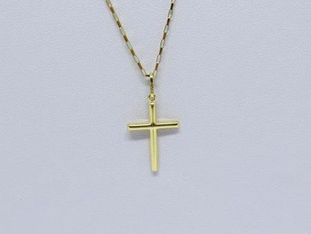 Imagem de Cordão Corrente 45cm Pingente Cruz Crucifixo Ouro 18k 750