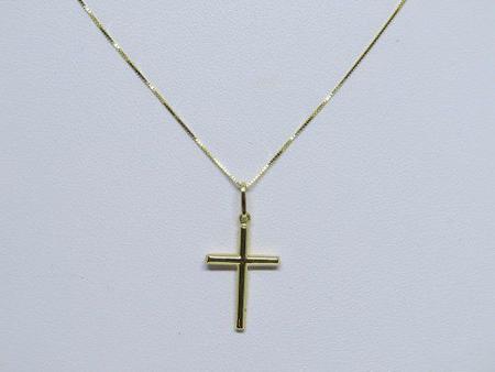 Imagem de Cordão Corrente Veneziana 70cm E Crucifixo Ouro 18k 750