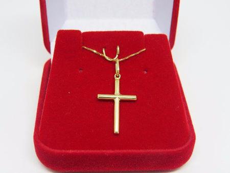 Imagem de Cordão Corrente Veneziana 70cm E Crucifixo Ouro 18k 750