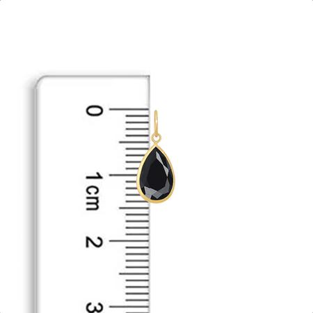 Imagem de Cordão Feminino Singapura Ouro 18k 45cm Gota Zircônia Negra