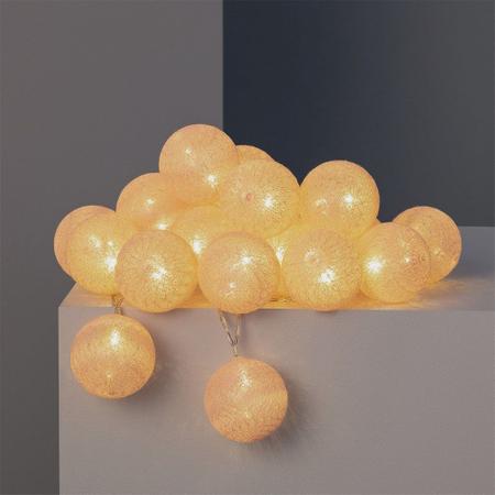 Imagem de Cordão Fio De Luz Luminária De Bolinhas Dourado Led 10 Bolas 1,80m À Pilha