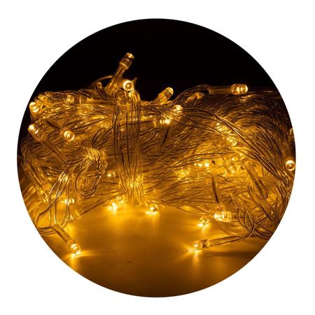 Imagem de Cordão LED Pisca 10m 100 Lâmpadas Gota Branco Quente