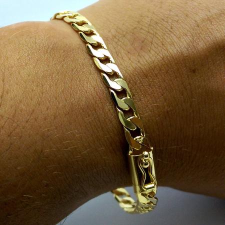 Cordão Masculino 7mm 60Cm e Pulseira e Pingente Ouro - Tks premium Imagem de Cordão Masculino 7mm 60Cm e Pulseira e Pingente Ouro