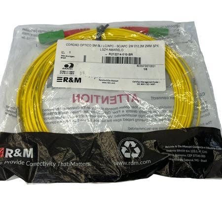 Imagem de Cordão Optico Fibra Lc-apc / Sc-apc Sm 10m Amarelo