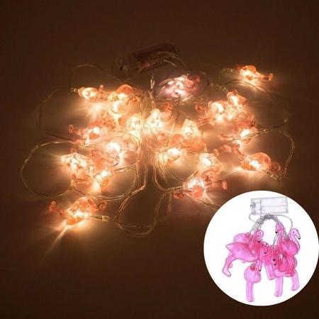 Imagem de Cordão Varal De Led Pingente De Flamingo Rosa