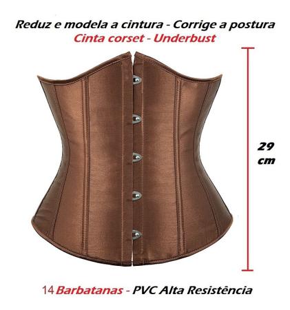 Corpete Corset Corselet Cinta Redutora Underbust Marrom M681 - Fantasy  Shopping Brasil - Corpete - Magazine Luiza