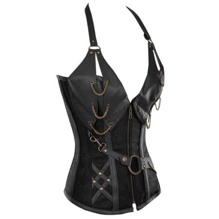 Imagem de Corpete Corset Corselet Redutor Medieval Country Polyester Couro Cores