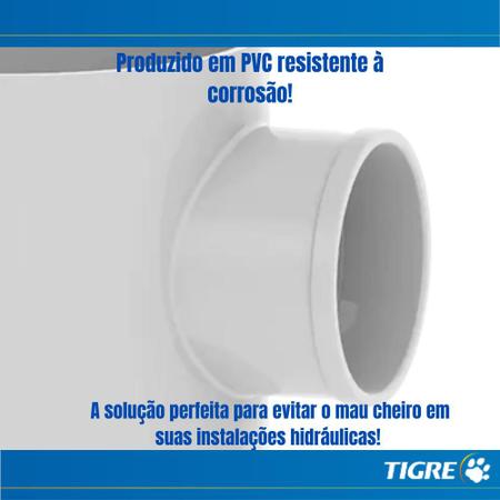 Imagem de Corpo Da Caixa Seca Esgoto PVC Branca Para Evitar Mal Cheiro De DN 100x100x50/40mm Tigre