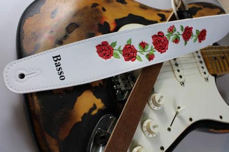 Imagem de Correia vintage sintetico larga violão contrabaixo guitarra viola rock floral alça cinta resistente