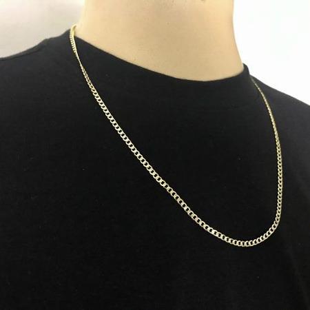 Imagem de Corrente 60cm + Pulseira Grumet Banhada A Ouro 18k Fecho Gaveta - Excelente Acabamento