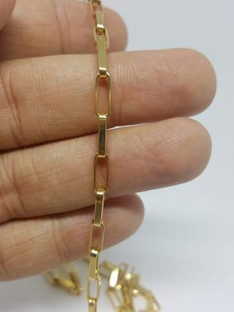 Imagem de Corrente Cordão Ouro Masculino 18k 750 Grossa 4mm Cadeado