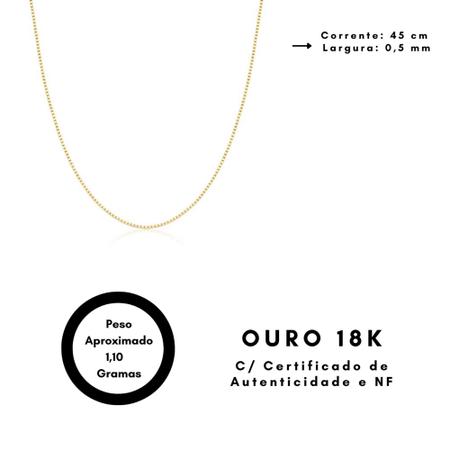 Imagem de Corrente De Ouro 18k 750 Feminina Veneziana 45cm