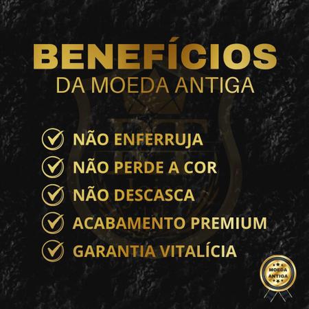 Corrente Gordão Grumet Laminada 12mm 65cm Moeda Antiga - RTjoias18k Imagem de Corrente Gordão Grumet Laminada 12mm 65cm Moeda Antiga