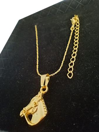 Corrente Masculina Feminina Pingente Cavalo Banhado a ouro 18k - Honoratto jóias Imagem de Corrente Masculina Feminina Pingente Cavalo Banhado a ouro 18k