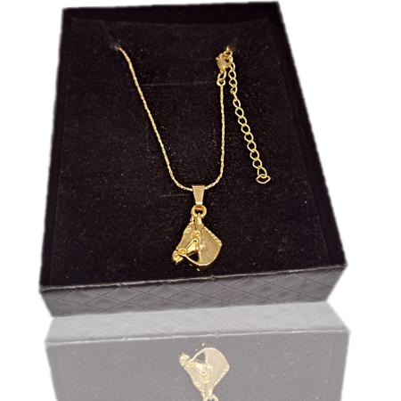 Corrente Masculina Feminina Pingente Cavalo Banhado a ouro 18k - Honoratto jóias Imagem de Corrente Masculina Feminina Pingente Cavalo Banhado a ouro 18k