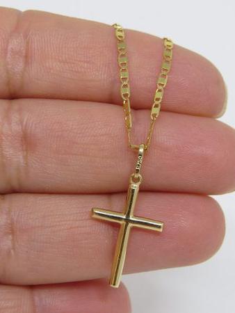 Imagem de Corrente Masculina Piastrine 70cm E Crucifixo Ouro 18k 750