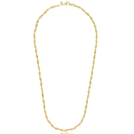 Corrente Torcida 50cm Banhada a Ouro 18k - Mariah Store Semijoias Imagem de Corrente Torcida 50cm Banhada a Ouro 18k
