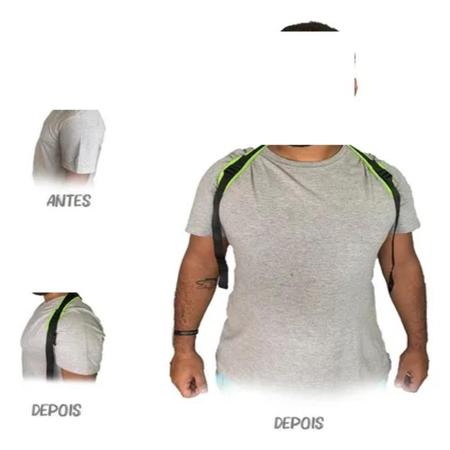 Imagem de Corretor postura colete magnetico cinta para correcao postural ajustavel com imas academia unissex