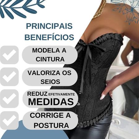 Cinta Corset Corselet Com Barbatanas Afina Cintura Postural