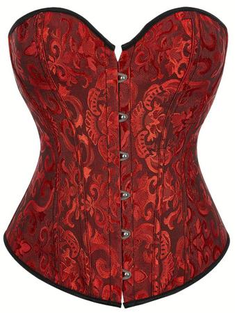 Imagem de Corset Espartilho Corselet Corpete Florido Sem Babado