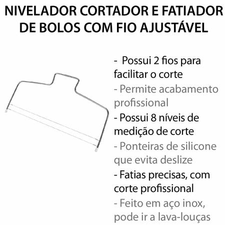 CORTADOR NIVELADOR DE BOLO FORMA ARO ANEL FATIADOR REDONDO EM INOX  AJUSTAVEL EM AÇO 7 CAMADAS CONFEITARIA