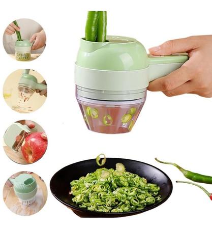 Cortador de legumes elétrico portátil carregável multiuso sem fio 4 em 1  com processador de alimentos manual - Cozinha Life - Cortador de Legumes -  Magazine Luiza