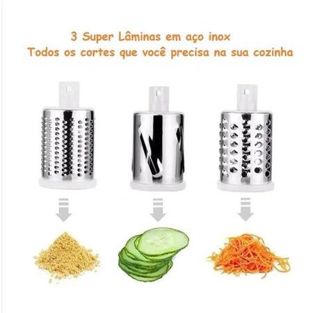 Imagem de Cortador e Fatiador 3 Laminas Ralador Verdura Legumes