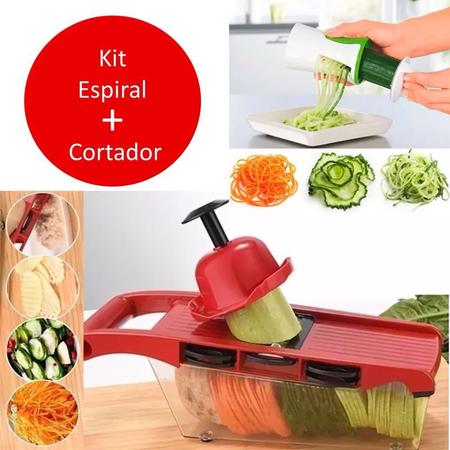 Imagem de Cortador Legumes Kit Fatiador Juliene Ralador Espiral Espaguete Abobrinha