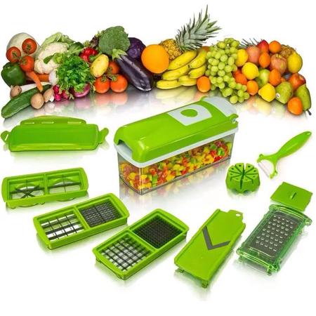 Imagem de Cortador Nicer Dicer Plus Fatiador Manual Processador Legumes Verduras 11 em 1