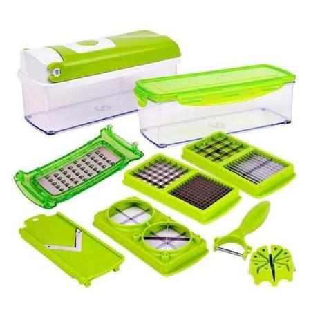 Imagem de Cortador Nicer Dicer Plus Fatiador Manual Processador Legumes Verduras 11 em 1