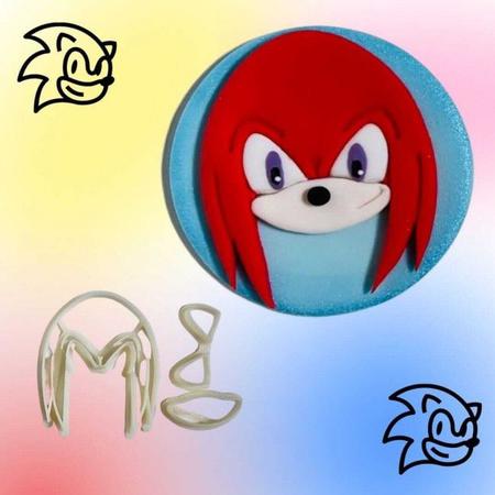 Personagem Sonic Knuckles bordado de 7,6 cm de altura com ferro no patch