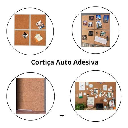 Imagem de Cortiça Placa Auto Adesiva 90x60 Cm Rolo Folha 1.6mm rolo canudo artesanal arte