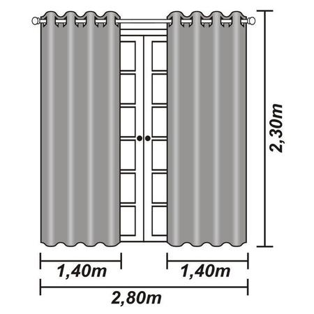 Imagem de Cortina Artesanal Quarto Sala 2,80x2,30 Mts Veda Corta a Luz